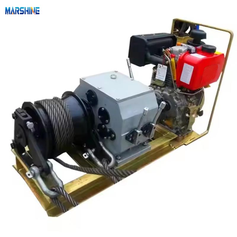 Belt Drive Diesel Core Grinding Cable Pulling Winch Machine