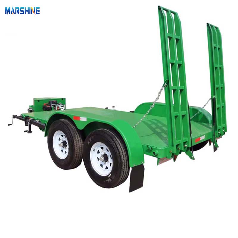 Double Axle Winch Mounted Utility Trailer 7x15ft