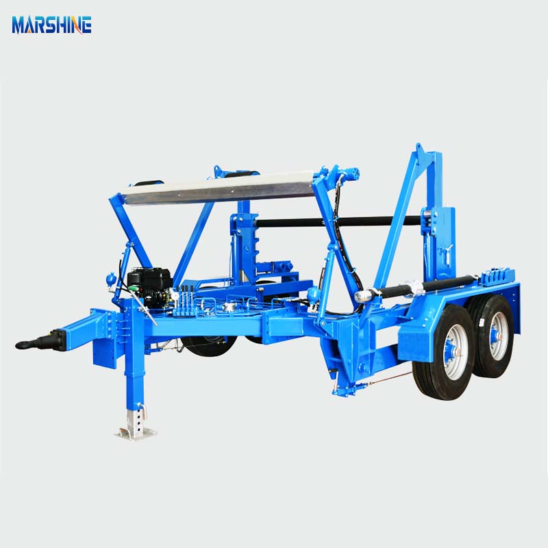MAR-CD-310 Alloy Steel Frame Hydraulic Support Type Cable Drum Trailer